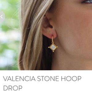 Julie Vos Valencia Stone Hoop Drop Earring